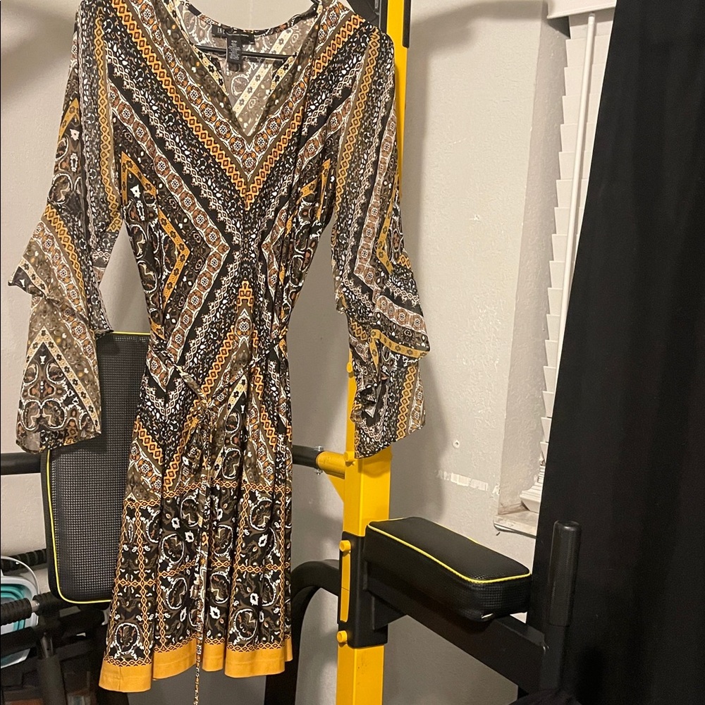 INC International Concepts Geometric Long Sleeve Dress